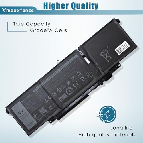 57Wh 66DWX Laptop Battery Replacement for Dell Latitude 7640 7650 7340 7350 7440 7450 Series Notebook WW8N8 00HYH8 0HYH8 086D0Y 86D0Y 0CTJJ6 11.4V 4878mAh - size: 10.02*3.14*0.24 inch 66DWX