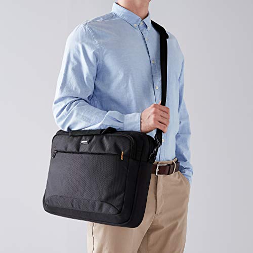 Amazon Basics Laptop Carrying Case with Shoulder Strap, 15.6-inch, Black, Large Capacity Office Work Bag, 10-Pack - size: 15.6 Inch, style: 10-pack