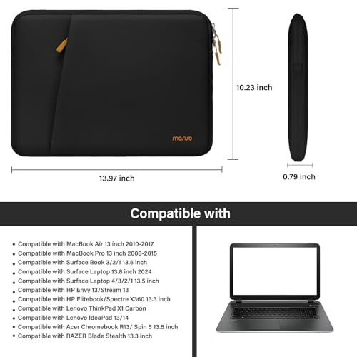MOSISO 13.3 inch Laptop Case, 13-13.3 inch Laptop Sleeve Carrying Case | Compatible with MacBook Neo/Air/Pro 13 inch with A18/M5/M4/M3/M2/M1 Chip 2026-2016, Neoprene Bag with Bevel Pocket