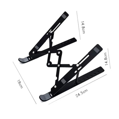 Laptop Stand for Desk, Laptop Riser ABS Foldable Portable Notebook Holder，10-16.9“ Laptops and Tablets Black,Ventilation Cooling Laptop Stand (Black)