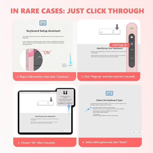 Presentation Clicker for Powerpoint Presentations, Pink, A | Long-Range Wireless Presenter Remote, Magnetic USB Receiver, PowerPoint Clicker Compatible with Windows/Android/macOS/Linux - color: Pink