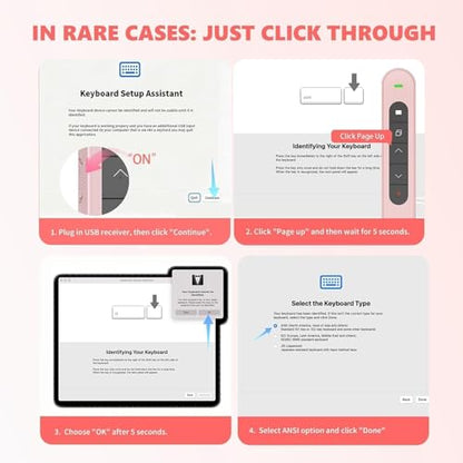 Presentation Clicker for Powerpoint Presentations, Pink, A | Long-Range Wireless Presenter Remote, Magnetic USB Receiver, PowerPoint Clicker Compatible with Windows/Android/macOS/Linux - color: Pink