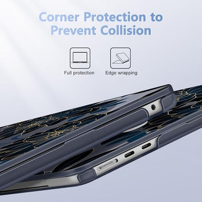 May Chen for MacBook Air 15 inch Case M5 M4 M3 M2 2026 2024-2023, Model A3448 A3241 A3114 A2941, Closes Seamlessly Hard Shell Laptop Cover with Keyboard Cover, Luxury Dahlia - color: Luxury dahlia