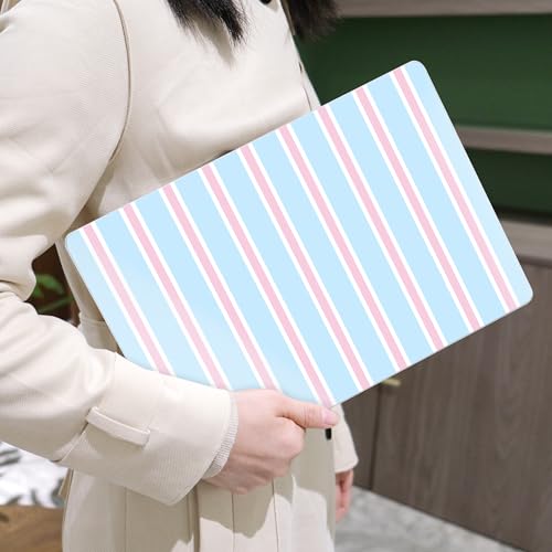 MEEgoodo Case for M5/M4/M3/M2 MacBook Air 15 inch Case 2026 2025 2024 2023, Laptop Shell Fit Model (A3448/A3241/A3114/A2941) for MacBook Air 15.3-inch, Pink and Blue Stripes - color: Pink And Blue Stripes