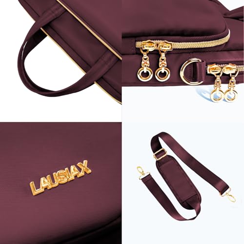 Laptop Case Bag Women Men Computer Sleeve Compatible with MacBook/Dell/HP/Acer/ASUS, Waterproof Shoulder Carrying Briefcase, Red, 17-17.3 Inch - color: Wine Red, size: 17.3 inch
