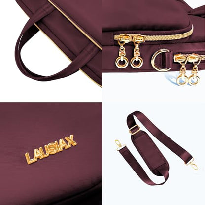 Laptop Case Bag Women Men Computer Sleeve Compatible with MacBook/Dell/HP/Acer/ASUS, Waterproof Shoulder Carrying Briefcase, Red, 17-17.3 Inch - color: Wine Red, size: 17.3 inch