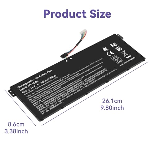 AP18C4K AP18C8K Battery for Acer Spin 3 SP313-51N SP314-54N,Aspire 5 A515-43 A515-43G A515-44 A515-44G A515-54 A515-54G A515-56 3ICP5/81/68,3INP5/82/70，KT0030G020,KT0030G020,KT00304012,KT00304012 - size: 9.8*3.38*0.31inch AP18C4K