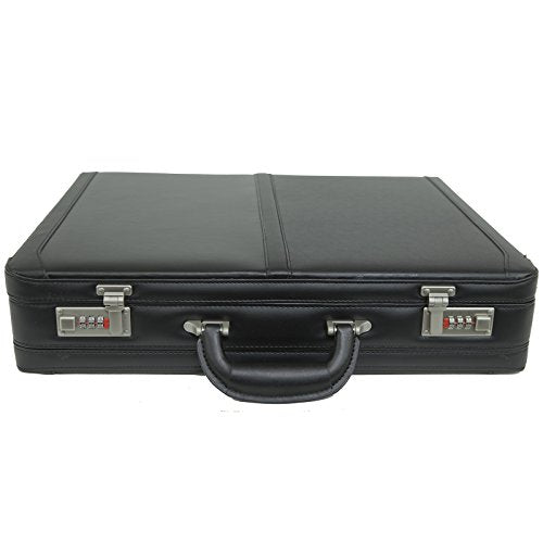 Alpine Swiss Mens Briefcase | Expandable Genuine Leather Attache Briefcase For Men | Dual Combination Lock Business Case