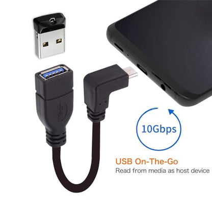 USB-C USB 3.1 Type-C Male to USB 3.0-A Female 10Gbps OTG Data Power Cable Up Down Angled - style: Up Down Cable
