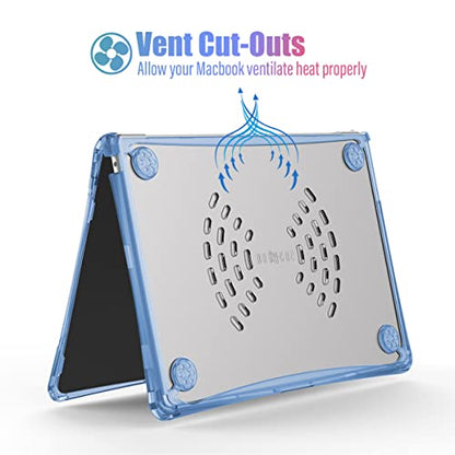 IBENZER Hexpact Protective MacBook Air 13 inch Case M5 2026 M4 2025 M3 M2 2024-2022 A3449 A3240 A3113 A2681, Heavy Duty Case & KeyboardCover & ScreenFilm, Serenity Blue, HPE-KK-SRL+2B - color: Serenity Blue