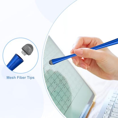 PATIKIL 5 Pcs Slim Waist Stylus Pens for Touch Screens, 2 in 1 High Sensitivity Universal Pen Capacitive Stylus for Phone Tablet Laptop Touch Screen Devices, Blue - color: Blue