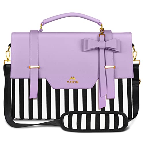 MATEIN Laptop Tote Bag for Women, 15.6 inch Computer Sleeve Case Briefcase | Lightweight Cute, with Rfid Pocket, Messenger Shoulder Handbag, Work Tote Bag, Sister Gifts for School Girl Office, Purple - color: Purple, size: 15.6 inch