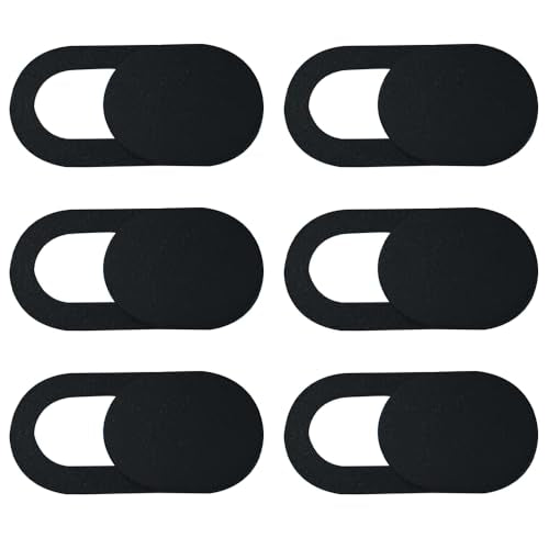 Webcam Cover (6 Pack) 0.03 inch Ultra Thin Laptop Camera Cover Slide for Computer PC Tablet Notebook Camera Blocker Slider - Black