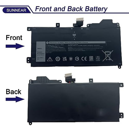 1FKCC Laptop Battery Compatible with Dell Latitude 7200 7210 2-in-1 Series Notebook T04J T04J001 T04J002 09NTKM 9NTKM T5H6P 0D9J00 D9J00 0KWWW4 KWWW4 7.6V 38Wh 4750mAh 2-Cell