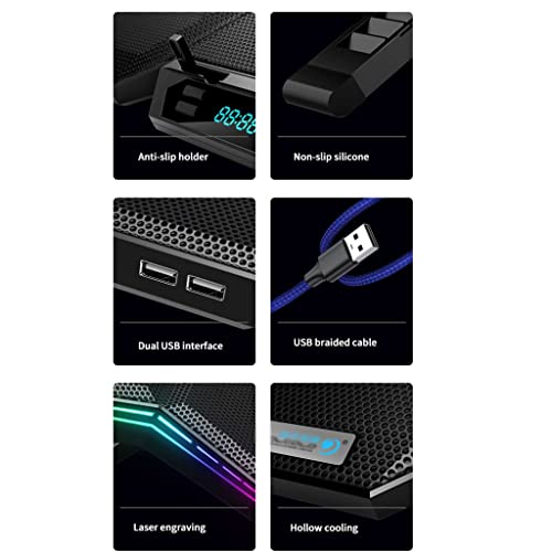 Gaming Laptop 12-17 Inch Cooling Screen Laptop Pad Laptop Cooler Stand with Six Fans (Color : E, Size : 426 * 280 * 37mm) (E 426 * 280 * 37mm) - color: E
