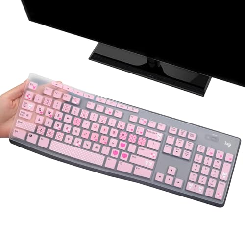 Keyboard Cover Skin Protector for Logitech MK295 MK275 MK270 Wireless Keyboard, Logitech K200 K260 K270 K275 K295 MK200 MK260 Ultra Thin Desktop PC Silicone Keyboard Cover-Lovly - color: Lovly