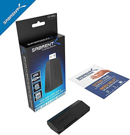 SABRENT SuperSpeed 2 Slot USB 3.0 Flash Memory Card Reader for Windows, Mac, Linux, and Certain Android Systems Supports SD, SDHC, SDXC, MMC/MicroSD, T Flash [Black] (CR-UMSS) - size: SuperSpeed USB 3.0 Reader