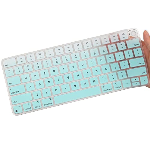 Keyboard Cover Skin for Apple Magic Keyboard A2449 A2450 MK293LL/A MK2A3LL/A, 2024/2023/2021 iMac All-in-One Desktop Keyboard, iMac 24 Inch with M4 /M3 /M1 Chip with Touch ID, US Layout, MintGreen - color: MintGreen