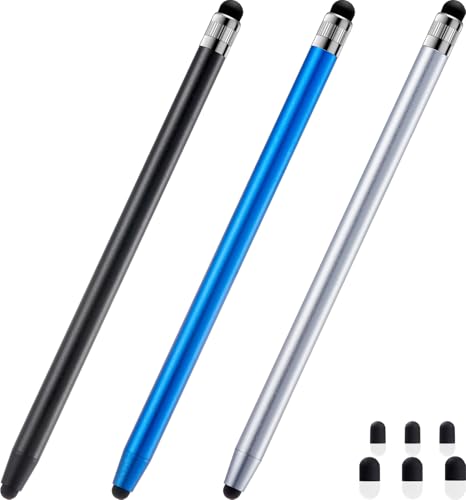 ChaoQ Stylus Pen for Touchscreen, 3pcs High Sensitivity and Precision Stylus Pen for iPad iPhone Android and All Touch Screens (Black/Silver/Blue) - color: 3 Black SIlver Blue