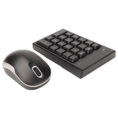 Numeric Keypad Mouse Combo, 2.4GHz Wireless Number Pad and Mouse ABS Material 22 Keys Ultra Slim USB Numeric Keypad and Mouse Combo for Laptop Desktop, PC, Pro,Notebook (Black)