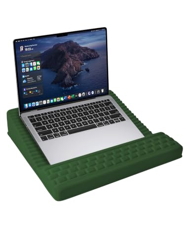 Adjustable Lap Desk with Wrist Rest, Reversible Laptop Stand | Cooling Grip Surface, Fits up to 17'' Laptop, Portable Lap Desk with Pillow Cushion,Computer Tray for Home Office,Grass Green - color: Grass Green