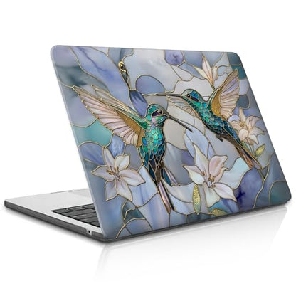 for MacBook Pro 16 Inch Release 2019 Model A2141 Black Computer Case,Novelty Premium Pattern Hardshell Laptop Case Gilded Wings Stained Glass Hummingbirds Lilies - color: Gilded Wings Stained Glass Hummingbirds Lilies, size: A2141(16 inch)-Black