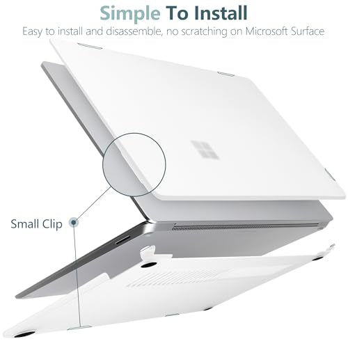 Crystal Frosted Case for 15" Microsoft Surface Laptop 8 2026 for Business 2024 2025 (7th Edition), Lightweight Ultra-Slim Shell with Keyboard Cover, OTG Adapter & Webcam, Frosted Clear - color: Frosted clear