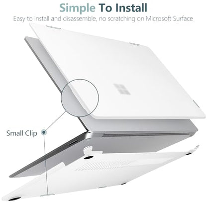 Crystal Frosted Case for 15" Microsoft Surface Laptop 8 2026 for Business 2024 2025 (7th Edition), Lightweight Ultra-Slim Shell with Keyboard Cover, OTG Adapter & Webcam, Frosted Clear - color: Frosted clear