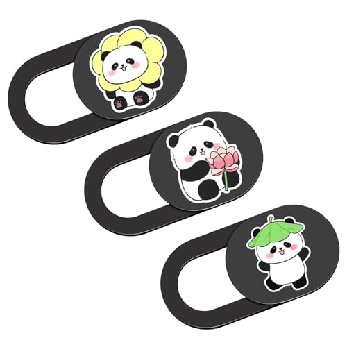 Camera Cover Slide, Computer Accessories, Computer Camera Cover Slide, Webcam Cover for Laptop Phone Macbook Air Pro Tesla, iPhone Front Camera Cover, Guard Your Privacy Security Web Cam Privacy Cover - color: Peace Panda-Black