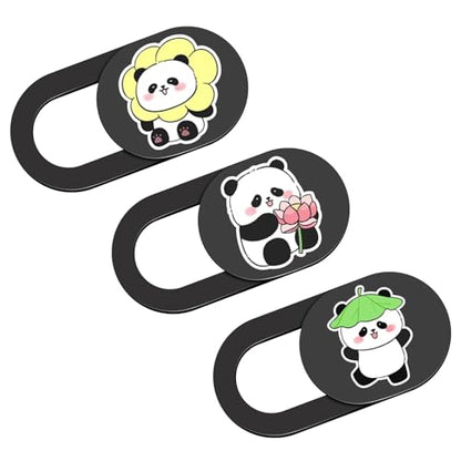 Camera Cover Slide, Computer Accessories, Computer Camera Cover Slide, Webcam Cover for Laptop Phone Macbook Air Pro Tesla, iPhone Front Camera Cover, Guard Your Privacy Security Web Cam Privacy Cover - color: Peace Panda-Black