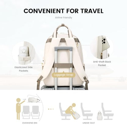 LOVEVOOK Laptop Backpack for Women, 17 Inch Travel Laptop Bag with USB Port, Waterproof Computer Backpack Purse for Work Teacher Nurse, Durable Casual Daypack