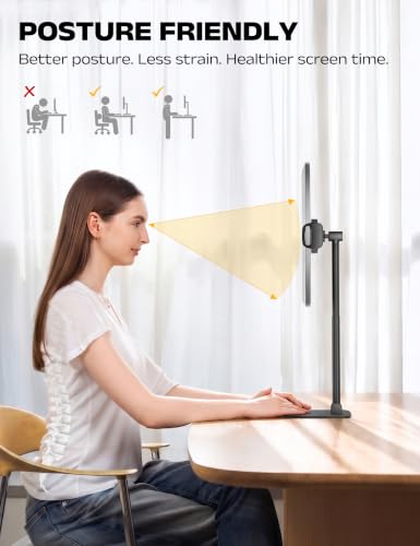 Foldable Portable Monitor Stand,iPad Stand for Desk Holds 4.4LB | Monitor Holder, Adjustable Height & Angle Tablet Holder Stand, iPad Holder Stand Fits 4.7-17" Portable Monitor/Tablet/Phone