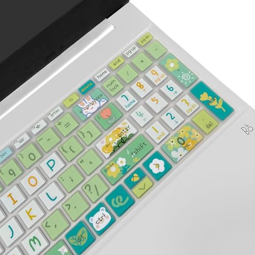 Cute Silicone Keyboard Cover for 15.6’’ HP Pavilion & HP Laptop 15-eg 15t-eg 15-eh 15-er Series, HP Laptop 17 17-cn 17-cp 17z-cp Series, Cute Flowers - color: Cute Flowers