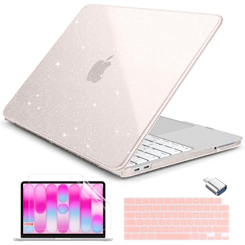 Batianda StarryMist Case for MacBook Neo 13 Inch 2026, Starry Pink | 4-in-1 Bundle Subtle Glitter Mist Finish, Slim Lightweight Shell, Everyday Protection for MacBook Neo 13 Inch Model A3404 - color: Glitter‌ Starlight