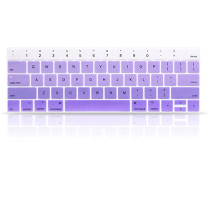 ProElife Premium Keyboard Cover Ultra Thin Keyboard Protector Skin for MacBook Pro with Touch Bar 13-inch 15-inch (Model A2159, A1989, A1990, A1706, A1707) (2019 2018 2017 2016) (Ombre Purple) | Ombre Purple, Ultra-Thin (0.26 mm), Silicone Protective Skin