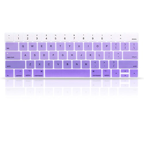 ProElife Premium Keyboard Cover Ultra Thin Keyboard Protector Skin for MacBook Pro with Touch Bar 13-inch 15-inch (Model A2159, A1989, A1990, A1706, A1707) (2019 2018 2017 2016) (Ombre Purple) | Ombre Purple, Ultra-Thin (0.26 mm), Silicone Protective Skin