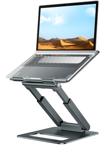 tounee Laptop Stand for Desk Adjustable Height, Telescopic Computer Stand with Pull Out Design Ergonomic Laptop Riser Fits All Laptops 10-17"-Gray - color: Gray
