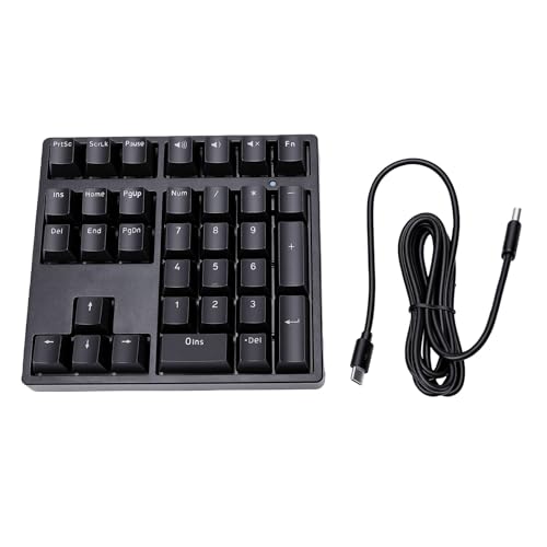 Zunate Mechanical Number Pad 34 Keys USB Wired Numpad, RGB Backlit PBT Keycaps Red Switch Numeric Keypad with Shortcut Keys for Laptop Desktop PC Data Entry Work