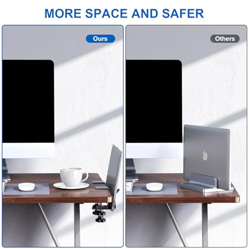 Vertical Laptop Stand, Aluminum Slide Design Adjustable Laptop Holder for Desk Side, fits All MacBook/Surface/Samsung/HP/Dell/Chrome Book (Space Gray)