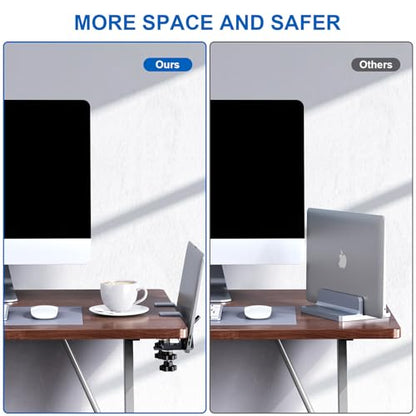 Vertical Laptop Stand, Aluminum Slide Design Adjustable Laptop Holder for Desk Side, fits All MacBook/Surface/Samsung/HP/Dell/Chrome Book (Space Gray)
