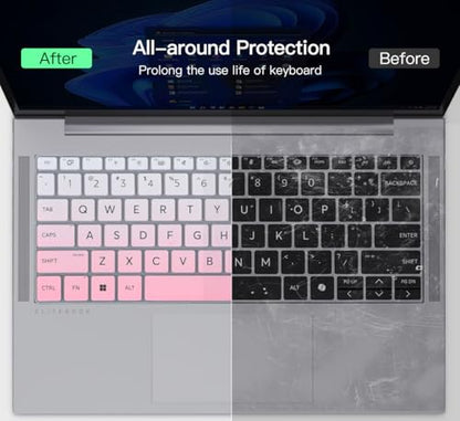 Keyboard Cover Skin for 2024 HP EliteBook 640 645 G11 14", EliteBooks 1040 G11 14 inch Keyboard Protector Skin, HP EliteBook 14 Accessories, Ombre Pink (NOT Fit HP EliteBooks 640 G9 G8/G7&1040 G9/G10)