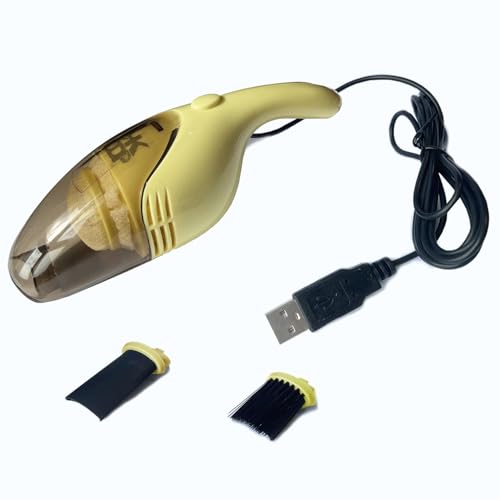 Lightweight Mini Vacuum with Strong Suction - Perfect for Keyboard, Desktop Dust Removal (Yellow) - color: Yellow