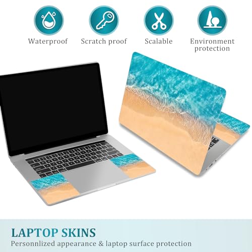 Laptop Notebook Skin Sticker Cover Decal, 12 13 13.3 14 15 15.4 15.6 inch Laptop Vinyl Skin Sticker Cover Art Protector Decal Universal, Beach - color: Beach