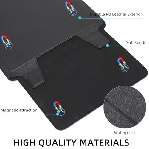 13 Inch Laptop Sleeve with Stand Slim Case for MacBook Neo/Dell XPS - color: Black, size: 13-13.3 Inch