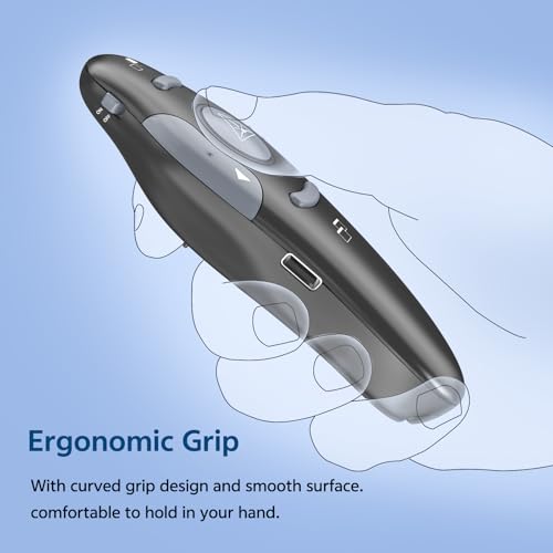 [2 in 1 USB C + Rechargeable] Presentation Clickers, Powerpoint Clicker Wireless Presenter Remote, Presentation Pointer PPT Slideshow Advancer Remote Control Slide USB Clicker for Computer, Mac - style: Red Light-Rechargeable