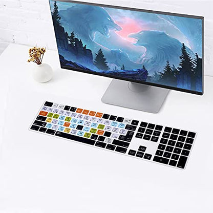 Lightroom Keyboard Cover for Apple iMac Magic Wireless Keyboard A1843 | US&EU Layout,Soft Silicone,Protective Skin,with Numeric Keypad MQ052LL/A,2017, Washable&Reusable,Full Protection,Precise Fit - color: Lightroom