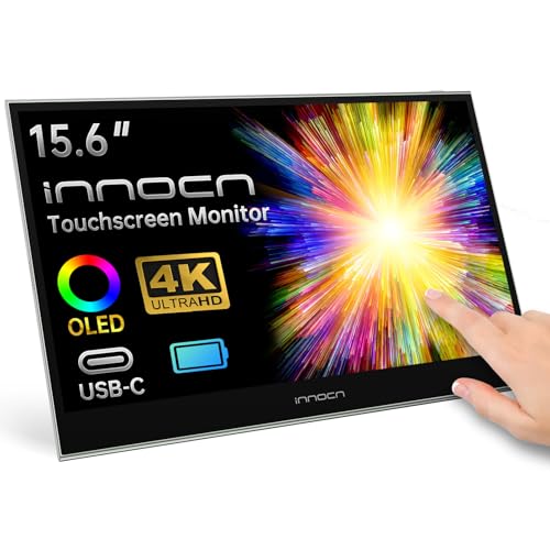 INNOCN 15.6 inch Portable Monitor Touchscreen 4K OLED PU15-Pre USB Type C HDMI External Monitor with Battery for Laptop PC Mac Tablet PS4 Xbox Switch - size: 15.6'', style: OLED/Touch/with Battery/4K