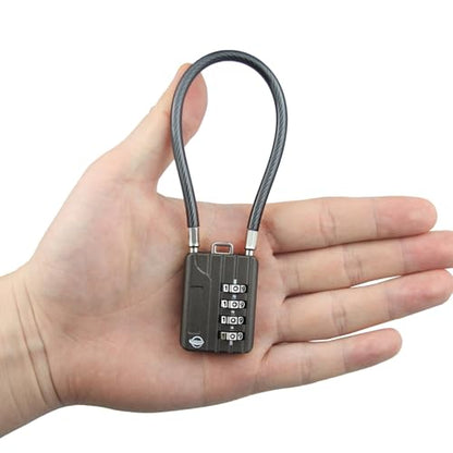 4 Digit Cable Combination Lock 7.1 inches Bold Cable for School Gym Locker,Helmet,Filing Cabinets,Toolbox,Luggage Suitcase,knapsack,Black 1Pack - size: 18cm(7.1 in)Bold Cable