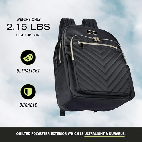 Kenneth Cole REACTION Women's Chelsea Chevron 15" Laptop and Tablet Backpack, Olive - color: Olive