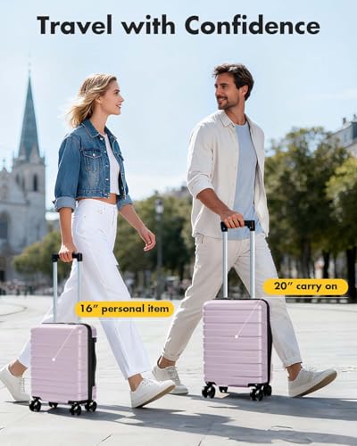 Lekesky 16 Inch Underseat Carry On Luggage Airline Approved, E-Purple | Durable ABS, Small Underseat Carry-on Luggage with TSA Lock Spinner Wheels, Personal Item Luggage Removable Wheels for Travel - color: E-Purple, size: 16 Inch